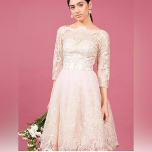 ModCloth Chi Chi London Pink Mini Lace Dress